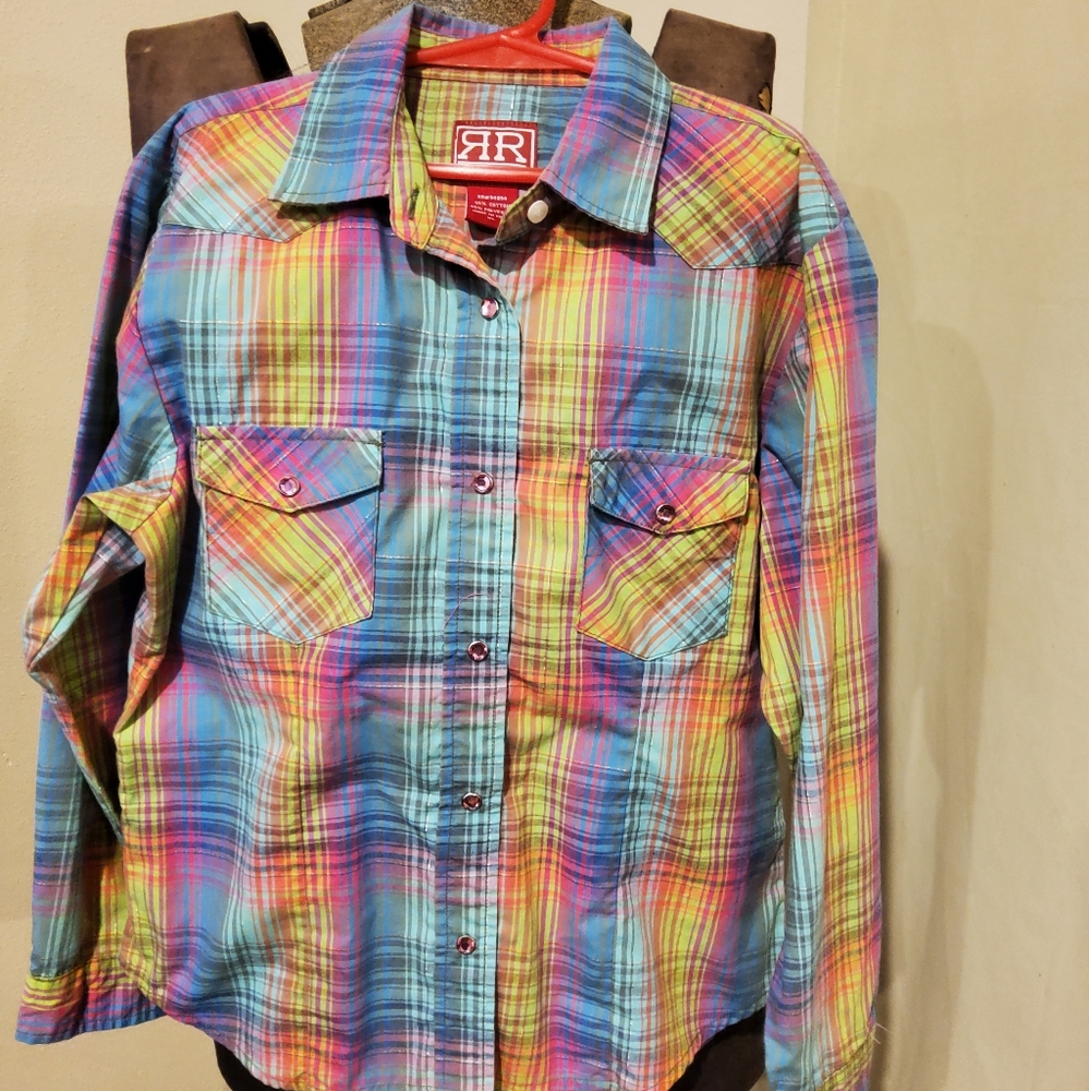 Red Ranch Button Up Long Sleeve Western Shirt